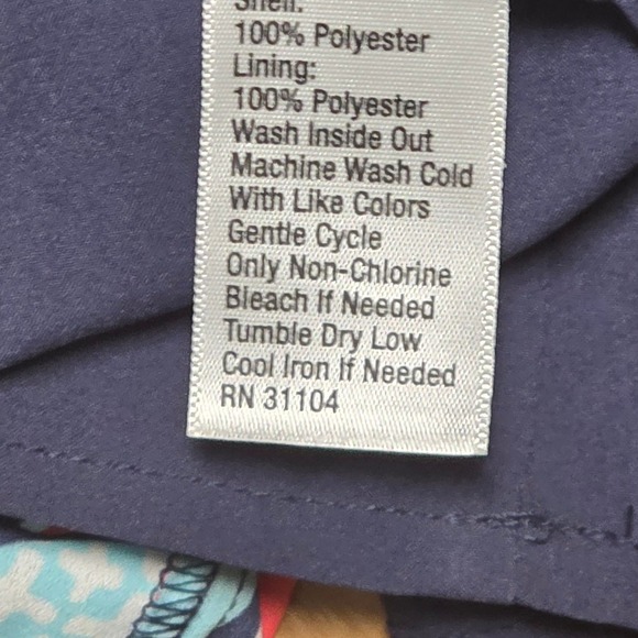 Kaari Blue Shift Dress Blue Coral Quatrefoil Print Women's Size OX Cold Shoulder - Picture 6 of 6